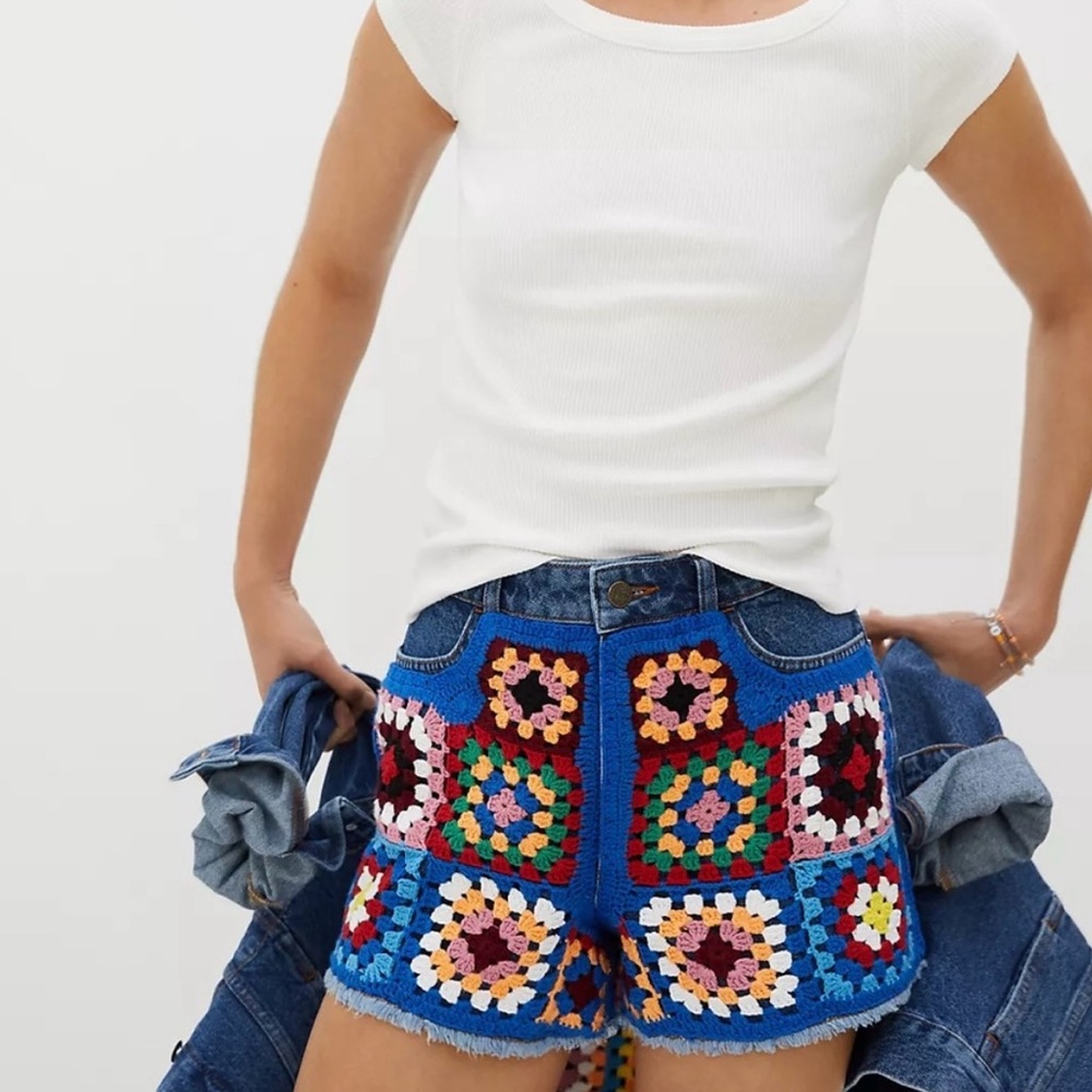 Farm Rio Crochet High Rise Shorts - Picture 2 of 5
